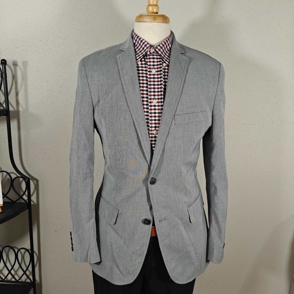 INC International Concepts London Mens‎ Sport Coat Blazer Gray Poly Blend Med